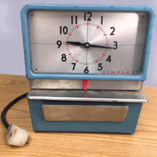 Simplex Time Recorder Co. time clock Model No. KCF14L4 Simplex-Time-Recorder-time-clock.png