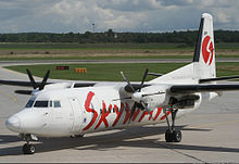 Fokker 50 at Visby Airport Skyways F50.jpg