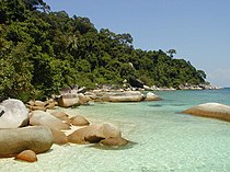 Pláž Bubbles na Pulau Perhentian Besar