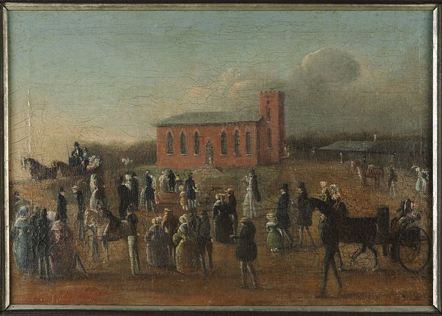 St Thomas' Church, painted by Joseph Backler in the 1830s