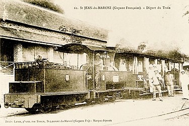 Train at St Jean-du-Maroni (1900) St Jean-du-Maroni (Guyane Francaise) - Depart du Train.jpg