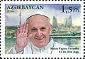 Poštová známka vydaná k príležitosti návštevy pápeža Františka v Azerbajdžane
