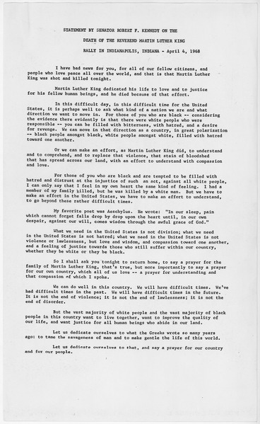 File:Statement by Senator Robert F. Kennedy on the Death of the Reverend Martin Luther King April 4, 1968 - NARA - 194037.tif