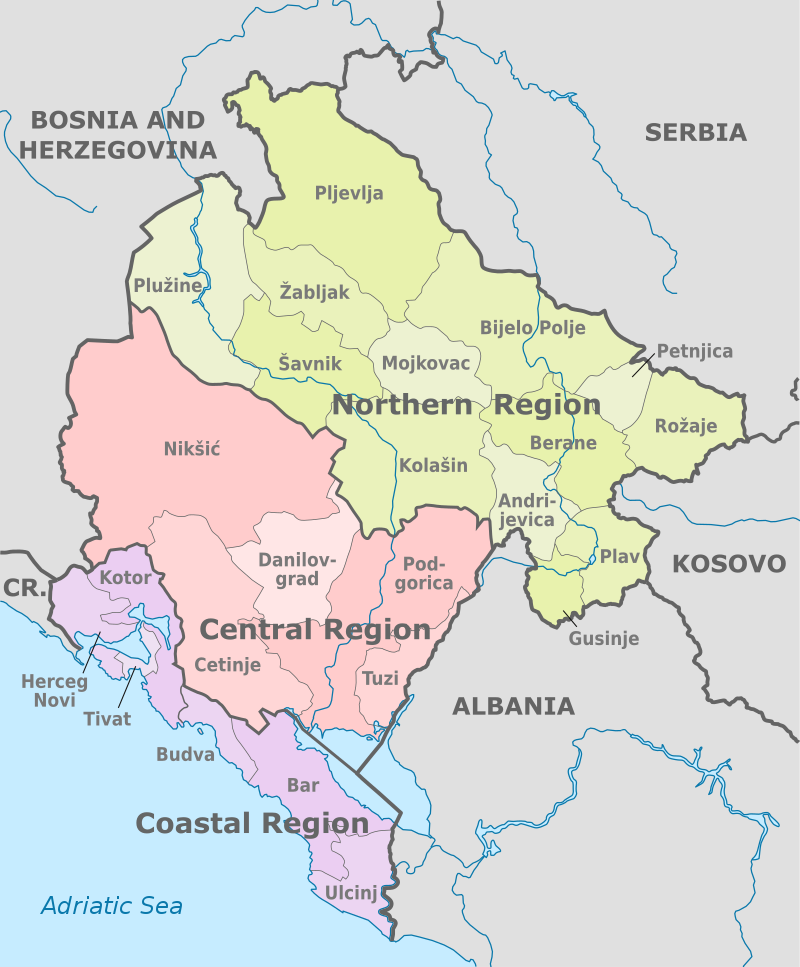 Municipalities and Statistical regions of Montenegro