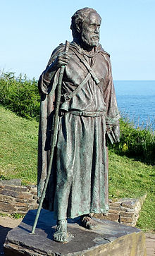 Statue of St Carannog, Llangrannog, Wales.jpg