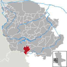 Местоположбата на Штиге во рамките на округот Харц
