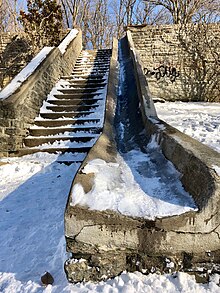 Stone slide and stairs, Burnet Woods, Clifton, Cincinnati, OH Stone Slide and Stairs, Burnet Woods, Clifton, Cincinnati, OH (32965052528).jpg