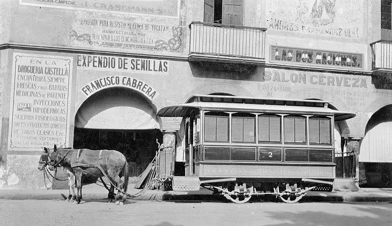 File:Street car, Merida, Yucatan 1924.jpg