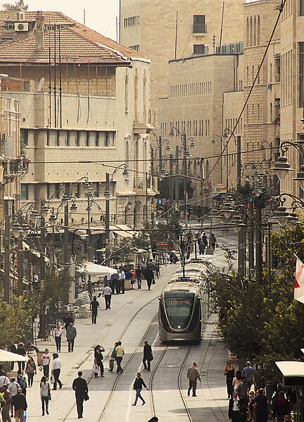 File:The Jerusalem Light rail on Yaffo st. - October 26, 2011.jpg