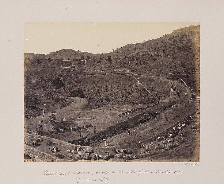 File:Thull Ghaut incline, old road with Cotton Bullocks - G.I.P.Ry. (12512943794).jpg