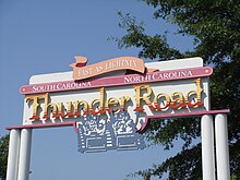 Thunder Road's entrance sign. Thunder Road 1.jpg