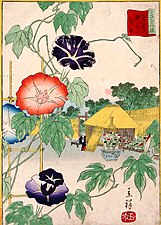 Ipomoea nil a Iriya, nella Capitale Orientale dalle Trentasei scene floreali scelte, 1866.