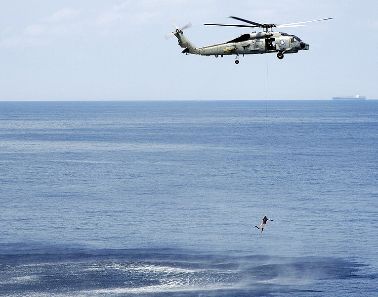 File:US Navy 060417-N-4166B-013 An SH-60B Seahawk helicopter assigned to Helicopter Anti-Submarine Squadron Light Four Seven (HSL-47) deploys a search and rescue swimmer into the South China Sea.jpg