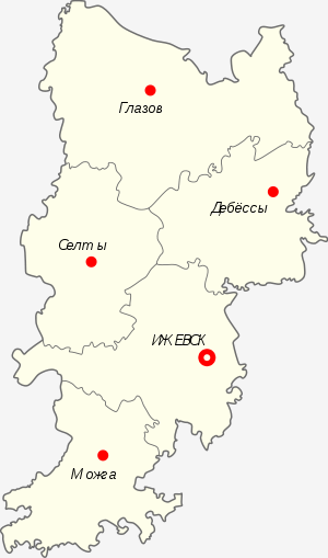 Удмуртская автономная область на карте