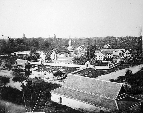 The skyline of Ayutthaya, photographed by John Thomson, early 1866