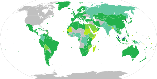 Countries and territories with visa-free entries or visas on arrival for holders of regular Malaysian passports.
.mw-parser-output .legend{page-break-inside:avoid;break-inside:avoid-column}.mw-parser-output .legend-color{display:inline-block;min-width:1.25em;height:1.25em;line-height:1.25;margin:1px 0;text-align:center;border:1px solid black;background-color:transparent;color:black}.mw-parser-output .legend-text{}
Malaysia
Visa not required
Visa on arrival
eVisa
Visa available both on arrival or online
Visa required prior to arrival
Travel banned by the Malaysian government Visa requirements for Malaysian citizens.svg