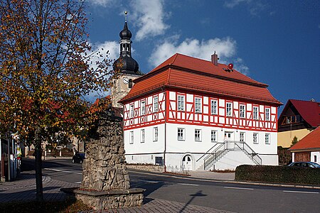 Wölfershausen Wegweiser Kirche Gemeindehaus