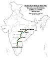 Wainganga Express (Korba - Yesvantpur) Route map.jpg