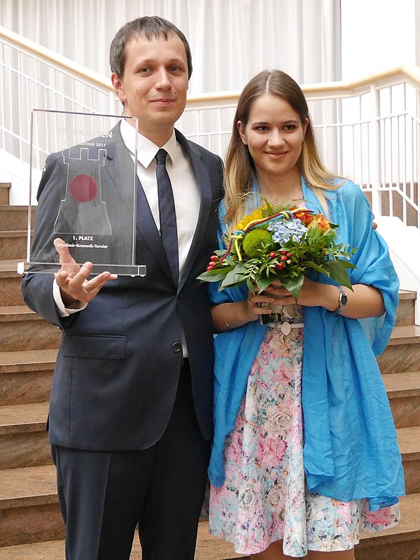 Wojtaszek and his wife Alina Kashlinskaya in 2017