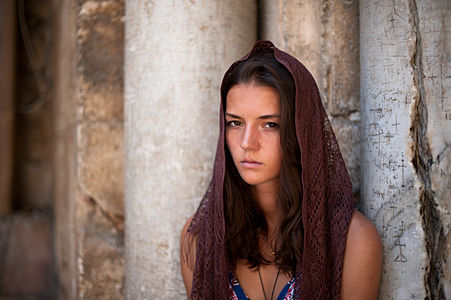 Woman outside Sepulchre