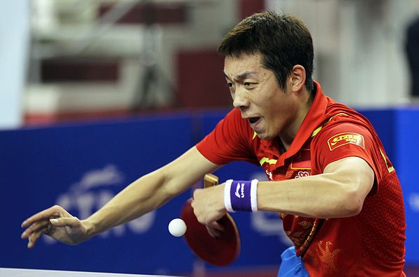 Xu Xin in the men's final of the Qatar Open 2012