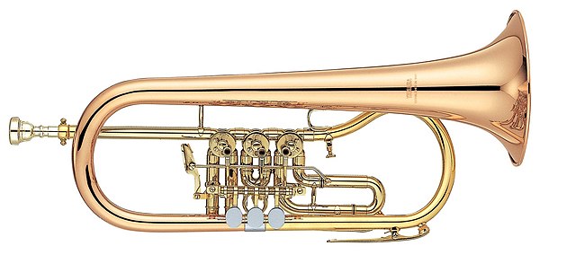 A rotary valve flugelhorn