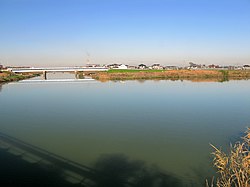 元荒川と中川の合流点と中島橋