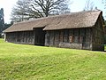 Half-timbered with wattle-work walls for ventilation. Stryd Lydan Barn, originally at Llannerch Banna, Flintshire, North Wales. Re-erected at the St Fagans National History Museum, Cardiff, Wales in 1951.