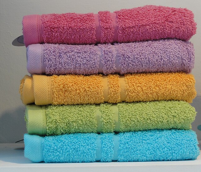 Colored bath towels