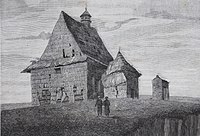 Kościół w Chotelku w 1881, drzeworyt sztorcowy wg rysunku Zygmunta Słupskiego