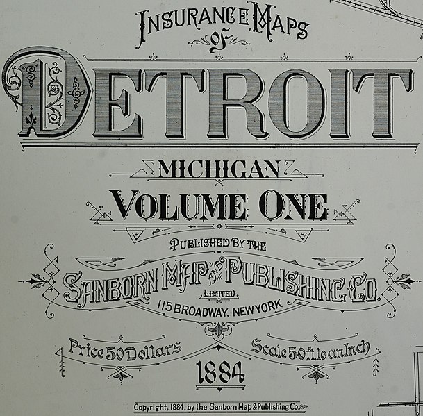 File:"Detroit" in 1884 detail, Sanborn Fire Insurance Map from Detroit, Wayne County, Michigan. LOC sanborn03985 001-1 (cropped).jpg