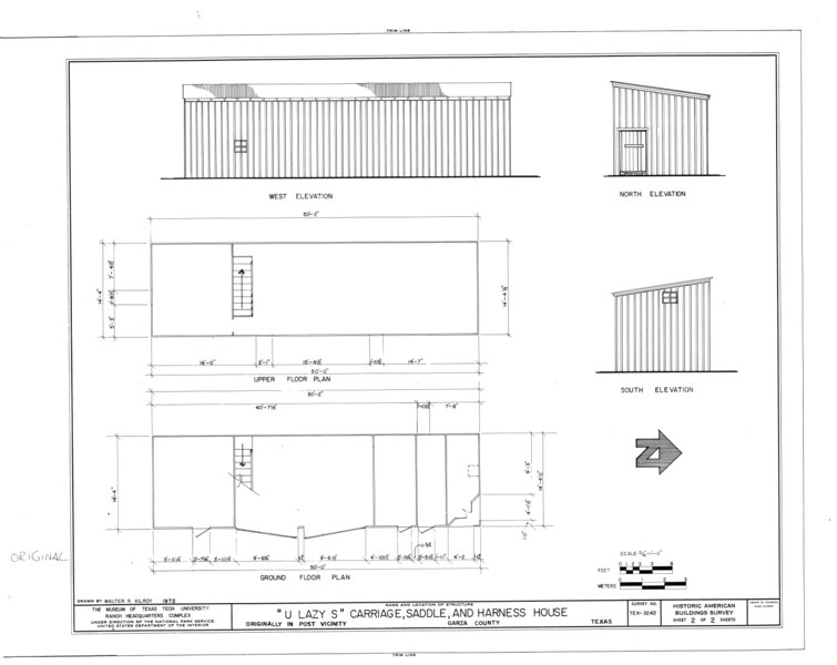 File:"U Lazy S" Carriage, Saddle and Harness House, National Ranching Heritage Center (moved from West Farm Road 669, South of Post, Garza County, TX), Lubbock, HABS TEX,152-LUBBO,12- (sheet 2 of 2).tif