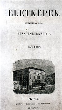 Az első szám címlapján a Nemzeti Színház látható (1844)