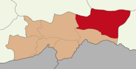 Map showing Beytüşşebap District in Şırnak Province
