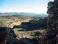 Vista parcial de la vega y Huertos de Moya desde La Albacara del castillo de Moya (Cuenca).
