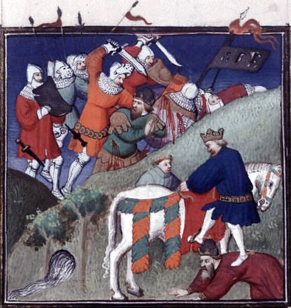 15th-century French miniature depicting the combatants of the Battle of Manzikert in contemporary Western European armour