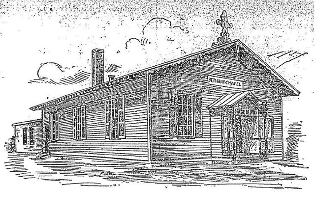An illustration of Bethany Chapel, a mission of New York Avenue Presbyterian Church, that was built in 1874 and later razed as part Federal Triangle's