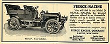 1907 Pierce-Racine Model D advertisement in Cycle and Automobile Trade Journal