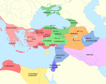 Map of Asia Minor (89 BC) 1stMithritadicwar89BC.svg