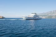 English: Ferry from Mišnjak to Stinica Deutsch: Rab ist mit der Fähre von Mišnjak nach Stinica mit dem Festland verbunden. Für die Fahrt in eine Richtung werden ca. 15 Minuten benötigt.