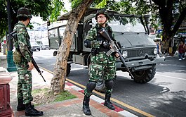 2014 0526 Thailand coup Chang Phueak Gate Chiang Mai 02.jpg