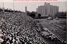 The 1964 U.S. Olympic trials for track and field held at Downing Stadium in Randalls Island, New York City 30 years of progress, 1934-1964 - Department of Parks - 300th anniversary of the City of New York - New York World's Fair. (1964) (16664520452).jpg