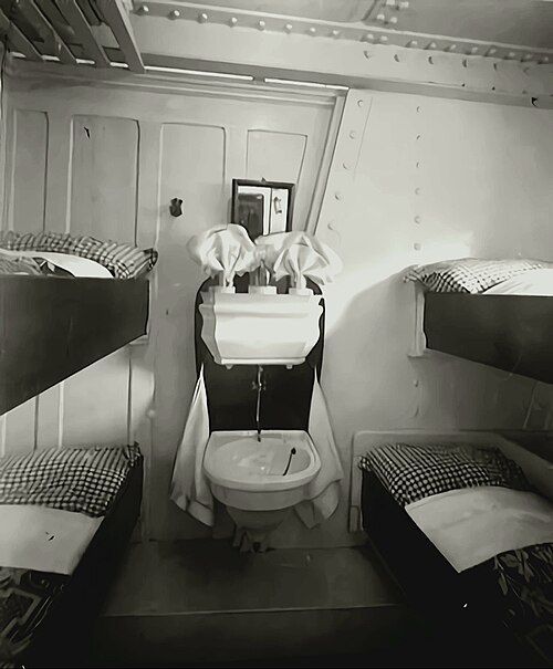 Third Class cabin aboard the RMS Olympic, Titanic's sister ship