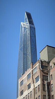 53 West 53 as seen from 57th Street, with another building at the right foreground