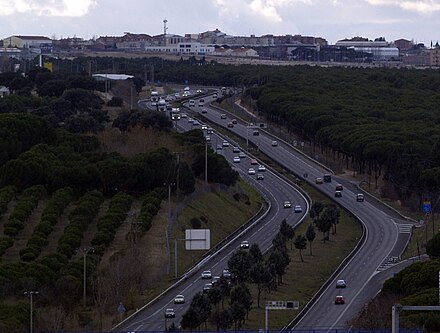 The autovía A-5 outside Madrid. It is just a duplication of the old National Road 5.