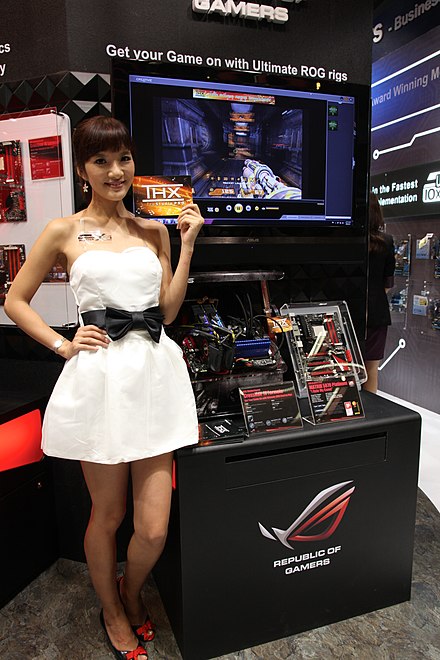 ASUS promotional model and ROG products