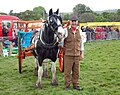 Image 12Mr Pack dressed in traditional Yorkshire attire takes his horse, Danny, for a turn of the field in front of the crowd at Otley Show. (from Culture of Yorkshire)