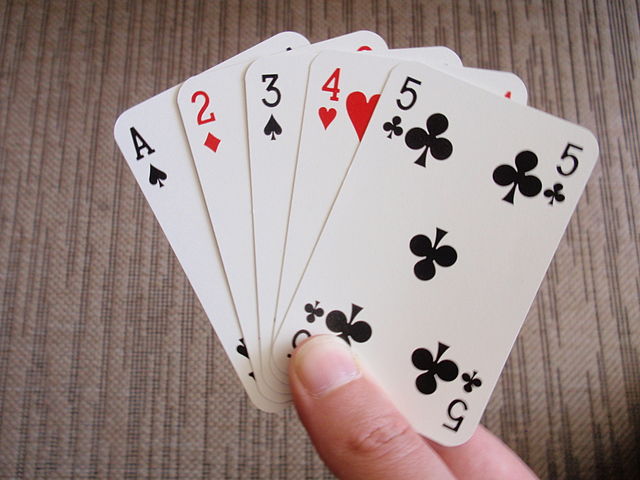 Hand of French-suited cards