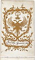 p271 - Jacob Gorter - Cut art - Double-eagle with a crown in a cartouche in gold paper