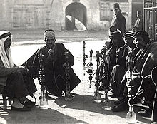 Waterpipes outside a cafe in Aleppo, Syria AleppoCafeWaterpipe.jpg